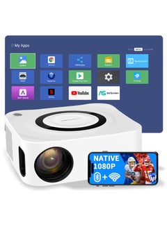 Buy Portable Projector Home Theater Video Projector 350ANSI 5G&2.4G Dual WiFi Built-in Android 11.0 Operating System 2+16G in Saudi Arabia