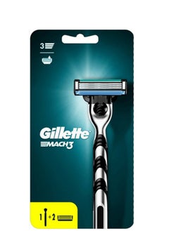 Buy Gillette Mach3 Men's Razor Handle and 2 BladeRefills in Saudi Arabia