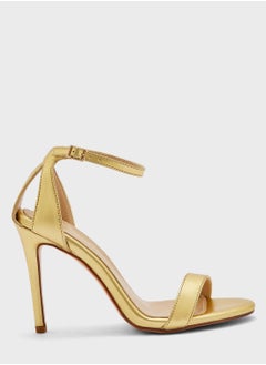 Buy Metallic Diamante Ankle Strap Sandal in Saudi Arabia