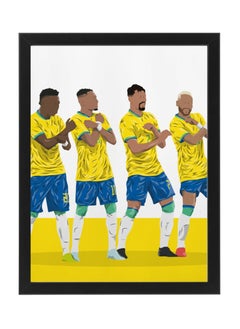 Buy Brazil Football Team "Selecao" - Lucas Paqueta, Raphinha, Vinicius Jr, Neymar Poster with Frame 30x40cm in UAE