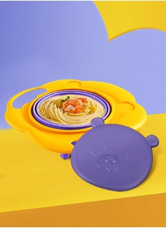 Buy Spill Free Baby Bowl Anti Tipping Non Scald Drop Proof 360 Degree Rotation Gyro Bowl in Saudi Arabia