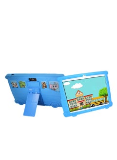 اشتري Android 10.1 Inch Kids Tablet WiFi Bluetooth 5G Dual SIM Early Education Tablet Built-in Stand Silicon Case - Blue في الامارات