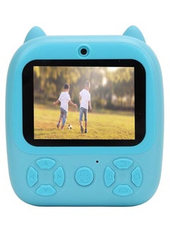 Buy Kids Digital Print Camera, 1080P HD Dual Len Support Selfie Video Timer Games Fill Light DIY Coloring, 2.8" IPS Color Screen for Boys, Girls (Sky Blue) in UAE