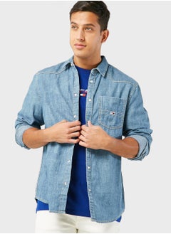 اشتري Mid Wash Relaxed Fit Denim Shirt في الامارات