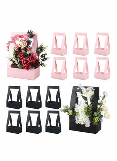 Buy 12 Piece Bouquet Gift Bag Portable Craft Paper Gift Bag, Florist Flower Box with Handle in Saudi Arabia