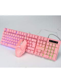 اشتري GTX300 Gaming Keyboard and Mouse Set with Colorful Backlight G103 single keyboard pink + Mouse في السعودية