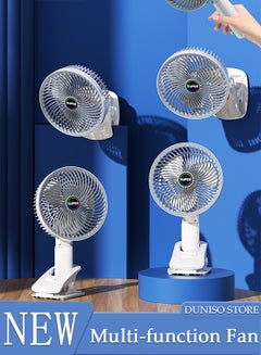 اشتري Multifunction Desk Fan,Rechargeable Handheld Fan,360° Rotation Wall Mounted Fan with Detachable Base Fast Charge 3 Speed Regulation for Home Office School في السعودية