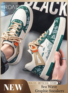 Buy New Men Lace up Front Colorblock Sneakers Sport Outdoor Canvas Skate Shoes INS Trendy Casual Lightweight Comfy Men's Walking Shoes for Young Men Teenagers Spring and Summer in UAE