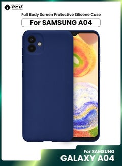 Buy Soft Silicone Protective Case Cover For Samsung A04-Dark Blue in Saudi Arabia