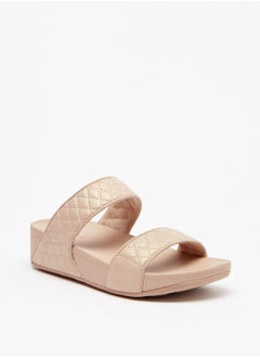 Buy Quilted Slip On Flatform Heeled Sandals in UAE