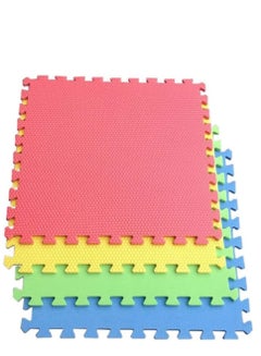 Buy EVA Foam Interlocking Puzzle Play Mats 60 x 60 x 1 Cm , 4 Pieces in UAE