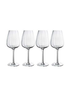 Buy 4-Piece Rose Gardern White wine glass in UAE