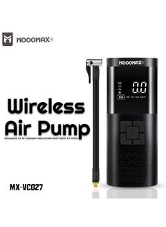 Buy MOOGMAX MX-VC027 - Wireless Air Pump, Rechargeable Portable Car Air Compressor, Smart Digital Tire Inflator in Saudi Arabia