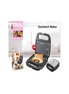 Buy DSP Sandwich Maker - 800W Non-Stick Cooking Plates, Plate Function, Temperature Control, Cool Touch Exterior, Ready to Cook Indicator Light, Lockable Lid, Sandwich Maker, Non-Stick Surface KC1170 in Egypt