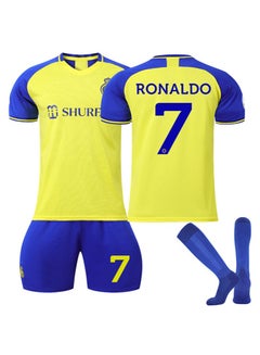 اشتري مجموعة قميص كرة القدم للأطفال - #7 كريستيانو رونالدو مجموعة كرة القدم الكاملة بقميص واحد وشورت وزوج واحد من الجوارب، هدية مثالية للأطفال والأطفال وعشاق كرة القدم في الامارات