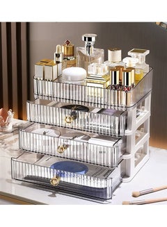 Buy Makeup Organizer with 3 Large Drawers Countertop Organizer for Cosmetics Ideal for Bathroom and Bedroom Vanity Countertops Desk Storage Holder for Lipstick Brushes and Nail Polish in Saudi Arabia