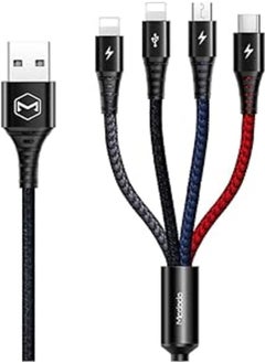 اشتري mcdodo 4 in 1 LED Multi Charger Cable Nylon Braided Universal Multiple USB Charging Cord Adapter iOS/Type-C/Micro Compatible with Cell Phones Tablets and More(Charging Only) (4FT/1.2M, 4 in 1) في مصر