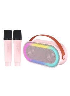 Buy Mini Portable Karaoke Speaker Kits,Wireless Karaoke Speaker with 2 Pack Wireless Microphone for Home Outdoor Party Pink in Saudi Arabia