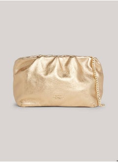 Buy Women's Luxe Leather Metallic Crossover Bag -  Leather, Gold in UAE