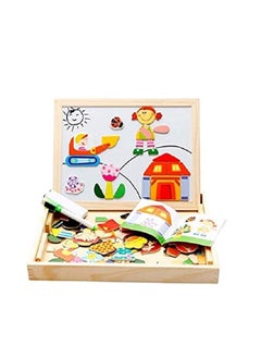 اشتري Multifunctional Wooden Kids Animal Drawing Board Magnetic Writing Drawing Board Kids Educational Toys On The Board في مصر