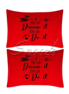 اشتري Pillowcases set, 2 pcs, 45*65 cm, (Dream design) Red في مصر