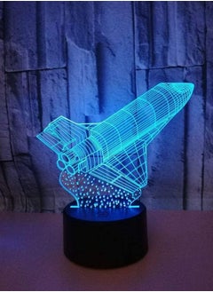 اشتري Rocket Shape 3D Lights Colorful Color Changeable Remote Control Touch LED Multicolor Night Light Strange Creative Atmosphere Small Table Lamp في الامارات