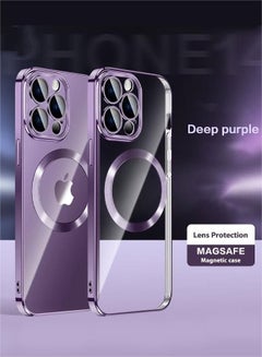 اشتري IPhone 14 Pro Max Magsafe Case 6.7 Inch Slim Thin Magnetic Case, Yellowing-Resistant, Anti-Drop Shock Absorption, Anti-Scratch and Hard Back Crystal Case Cell Phone Cover for iPhone 14 Pro Max Purple في السعودية