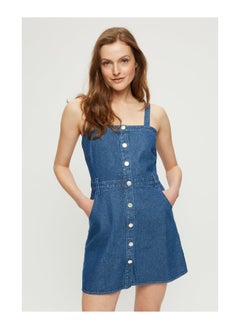 اشتري Denim Blue Casual Pinny Dress في الامارات