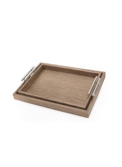 Buy A set of rectangular serving trays with a distinctive design, consisting of two pieces in Saudi Arabia