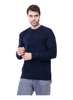 Buy Coup Regular Fit Jacquard Pullover For Men Color Navy in Egypt