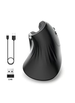 اشتري Vertical Mouse Wireless 2.4G Rechargeable Ergonomic Design Mice 3200DPI Adjustable Optical E-sports Mice StrongCompatibility Supports Windows/Linux/Mac OS LongBatteryLife For Computer Laptop PC في السعودية