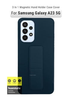 Buy Premium Back Cover With Magnetic Hand Grip Holder And Kickstand For Samsung Galaxy A23 5G - Navy Blue in Saudi Arabia