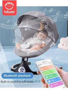 Buy Electric Baby Rocking Chair Remote Control Swing With 4 Speeds, Music Playing, Mosquito Net And Hanging Toys For Entertainment in Saudi Arabia