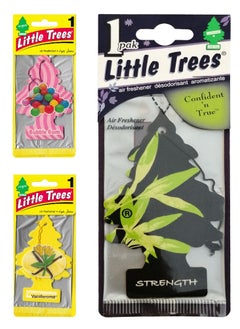 اشتري 3 Pcs Hanging Paper Card Air Freshener, Strength, Bubble Gum, Vanillaroma في الامارات