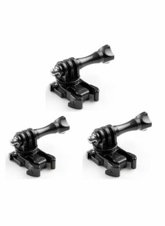 اشتري Rotate Screw, Swivel Mount Helmet Strap Buckle, Adapter Holder Mount for GoPro HERO3/3+/4, 3 Pcs Black في السعودية