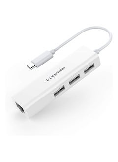 اشتري محور LENTION USB-C مع 3 منافذ USB 2.0 ومحول RJ45 إيثرنت LAN، متوافق مع أجهزة MacBook Pro (2016-2023) بحجم 13/15/16 بوصة، وMacBook Air الجديد، وMacBook 12، وSurface Pro 7/Book 2/Go، وChromebook، وأجهزة أخرى. (الموديل: CB-UC2.0) ويأتي باللون الأبيض في الامارات