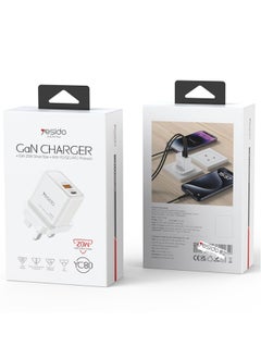 Buy 20W gallium nitride A+C travel charger is compact and portable. British regulations apply to Apple 16 mobile phone charging head. in Saudi Arabia