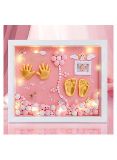 اشتري Baby Hand and Footprint Kit, Keepsake Hands Casting kit, Newborn Baby Nursery Memory Art Photo Frame Kit, Baby Shower Picture Frames, for New Parents Gift, Clay Hand Print Picture Frame في الامارات