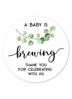 اشتري Greenery A Baby Is Brewing Thank You Stickers 2 Inch Baby Shower Party Favor Labels 40Pack في الامارات