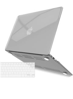 اشتري Compatible with New MacBook Air 13 inch Case 2022 2021 2020 M1 A2337 A2179 A1932,Plastic Hard Shell Case with Keyboard Cover for Mac Retina Display with Touch ID, Crystal Clear, A13CYCL+1 في الامارات
