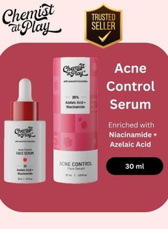 Buy Acne Control Face Serum With 20% Niacinamide + Azelaic Acid- Fights Acne & Scars, 30 ml in UAE