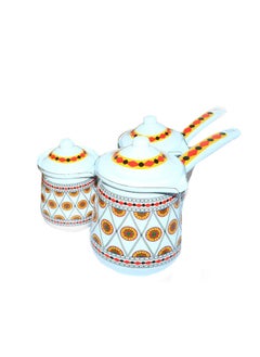 Buy 3 - Pieces Coffee Pot Set With Wooden Handle in Saudi Arabia