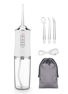 اشتري Water Flosser Teeth Picks, Portable Oral Irrigator for Teeth with 4 Nozzles, Powerful and Rechargeable Water Flosser for Teeth, IPX6 Waterproof Water Dental Picks for Cleaning for Travel Home في السعودية