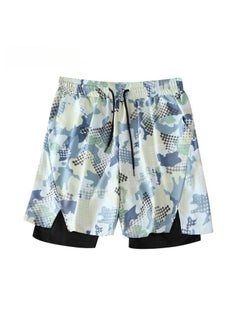 اشتري Fashionable Men's Double-Layer Quick Drying Beach Swimming Shorts في الامارات