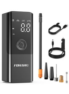 Buy FOWAWU 6000mAh 150 PSI Portable Air Compressor, Cordless Tyre Inflator for Car Moto Bike Ball, Rechargeable Battery Car Tyre Pump, Dual-screen LED Dispaly, Auto Shut Off in UAE