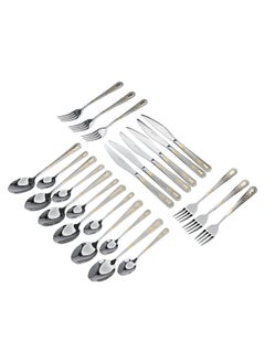 Buy A Bag Of Silver And Gold Steel Spoons 24 Pieces in UAE