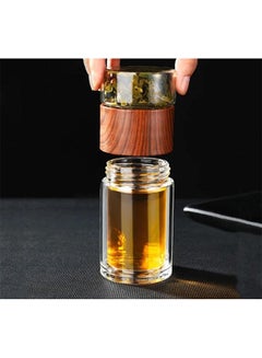 Buy A glass tea cup with a tea strainer, capacity of 300 ml, with a gift of a holder in Saudi Arabia
