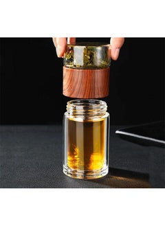 Buy A glass tea cup with a tea strainer, capacity of 300 ml, with a gift of a holder in Saudi Arabia