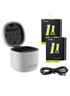 Buy TELESIN 2-Pack Batteries and Allin Box Battery Charger Bundle for GoPro HERO11 HERO10 HERO9 in UAE