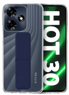 Buy Case Cover For INFINIX Hot 30 With Magnetic Hand Grip 3 in 1 Blue/ Clear in Saudi Arabia